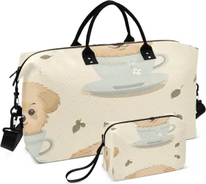 -140- Tea Cup Dog Travel Duffle Bag Gym Yoga Carry on Bags for Men Women Weekender Bag