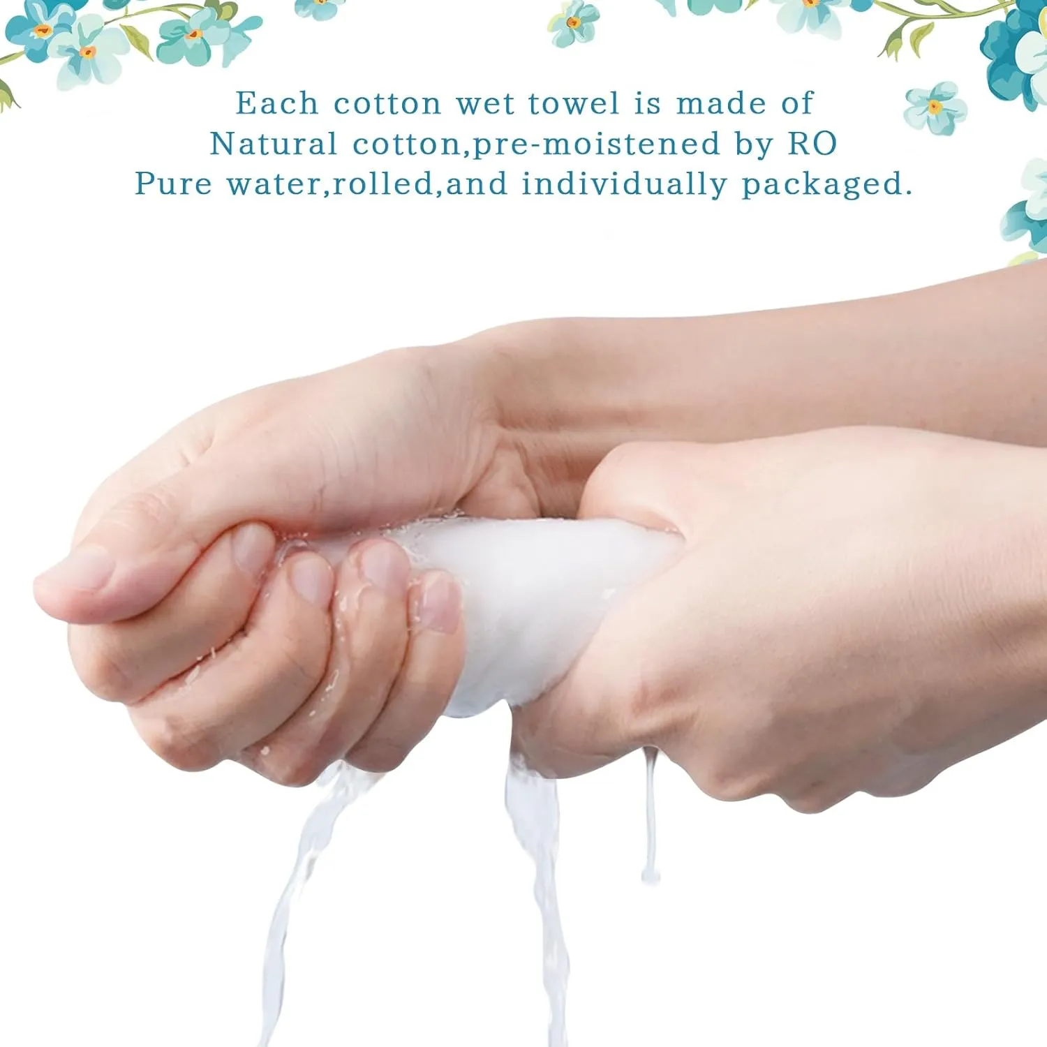 100 Pcs Moist Towel Bulk Moist Towelettes Individually Wrapped,White Towel Services,8.5''x8.5'' Unscented Wet Hand Towels,Disposable Refreshment Pre Moistened Towels for Travel Camping Sport Spa Party