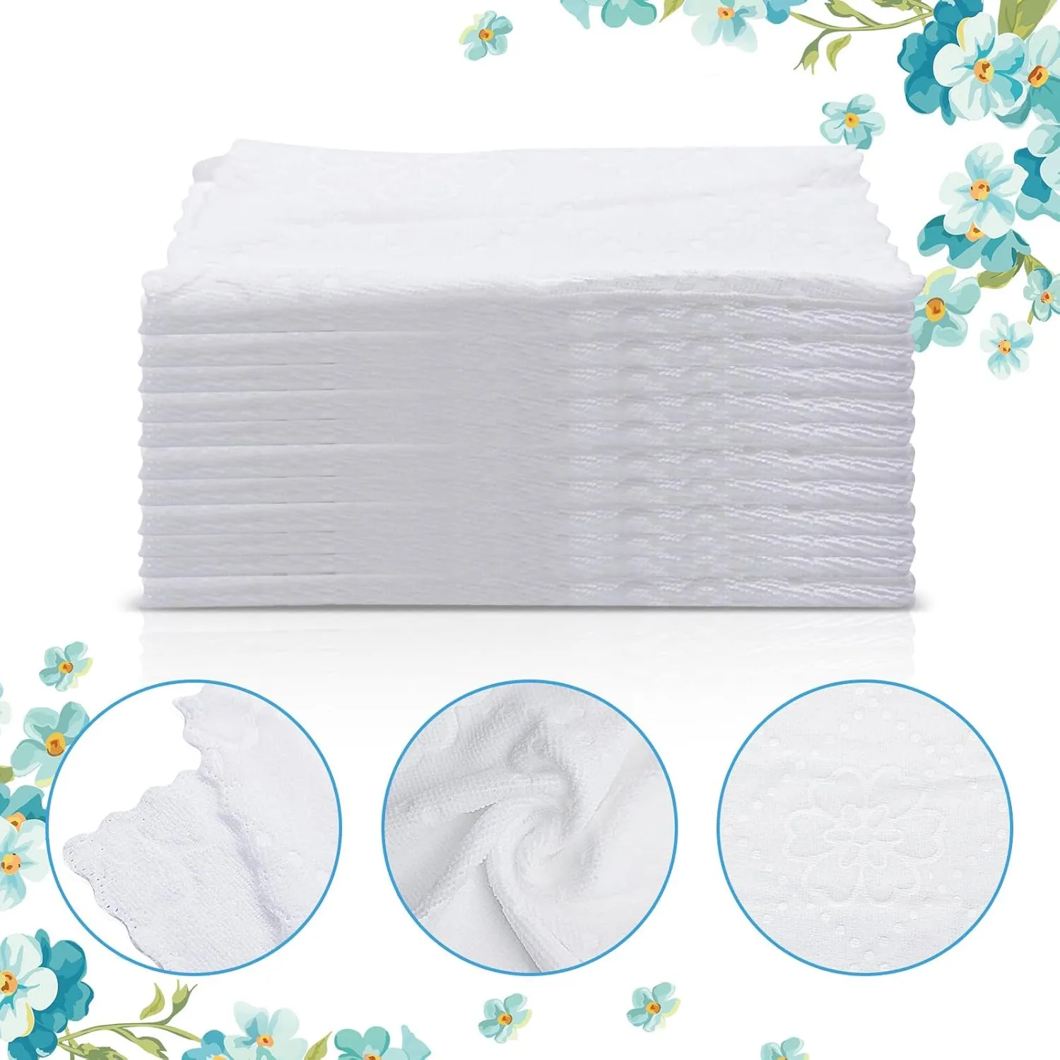 100 Pcs Moist Towel Bulk Moist Towelettes Individually Wrapped,White Towel Services,8.5''x8.5'' Unscented Wet Hand Towels,Disposable Refreshment Pre Moistened Towels for Travel Camping Sport Spa Party