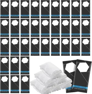 100 Pcs Moist Towel Bulk Moist Towelettes Individually Wrapped,White Towel Services,8.5''x8.5'' Unscented Wet Hand Towels,Disposable Refreshment Pre Moistened Towels for Travel Camping Sport Spa Party