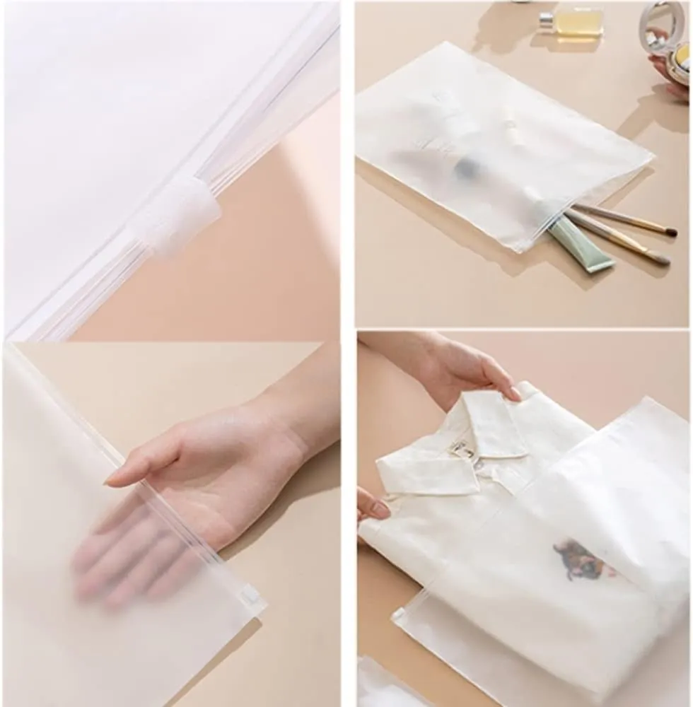 100Pcs Travel Storage Bags Clear Resealable Bags Zipper Storage Plastic Bags Clothing Packaging Bags Luggage Organiser Pouch Space Saver Storage for Clothes Trip Size 10"x12"
