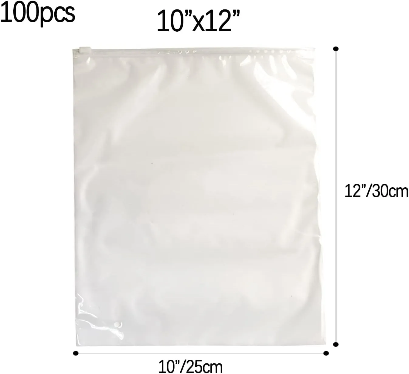 100Pcs Travel Storage Bags Clear Resealable Bags Zipper Storage Plastic Bags Clothing Packaging Bags Luggage Organiser Pouch Space Saver Storage for Clothes Trip Size 10"x12"