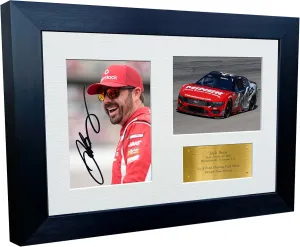 12x8 A4 Josh Berry 2024 NASCAR Cup Series No. 4 Ford Mustang Dark Horse for Stewart–Haas Racing Signed Autographed Signature Photo Photograph Picture Frame Poster Celebration Gift Triple G