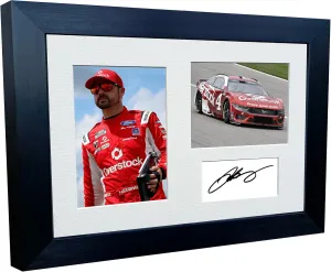 12x8 A4 Josh Berry 2024 NASCAR Cup Series No. 4 Ford Mustang Dark Horse for Stewart–Haas Racing Signed Autographed Signature Photo Photograph Picture Frame Poster Celebration Gift Triple