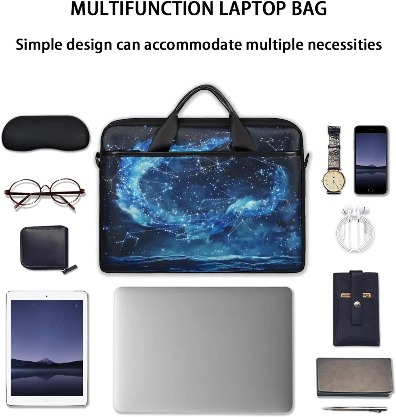 13-15 Inch Abstract Striped Handy Laptop Bag Colorful Striped Shoulder Laptop Bag For Work, School, Travel And More