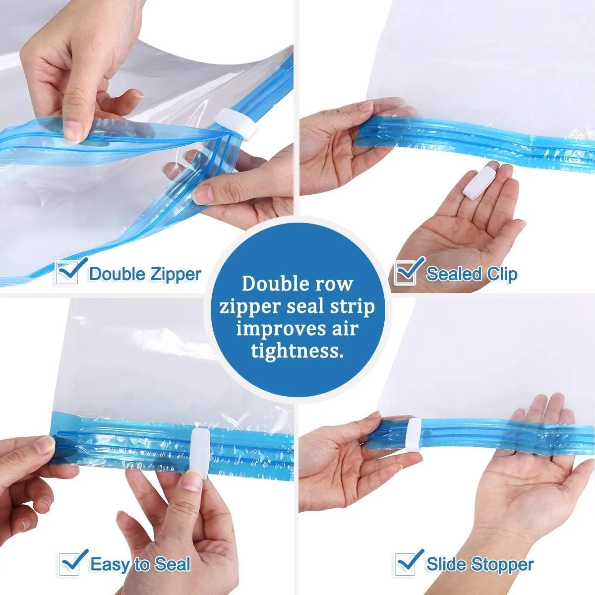 14 Combo Pack Vacuum Storage Bags (10 Medium Size 28"X20" and 4 Travel Bags Size 24"X16") for Storage Organization