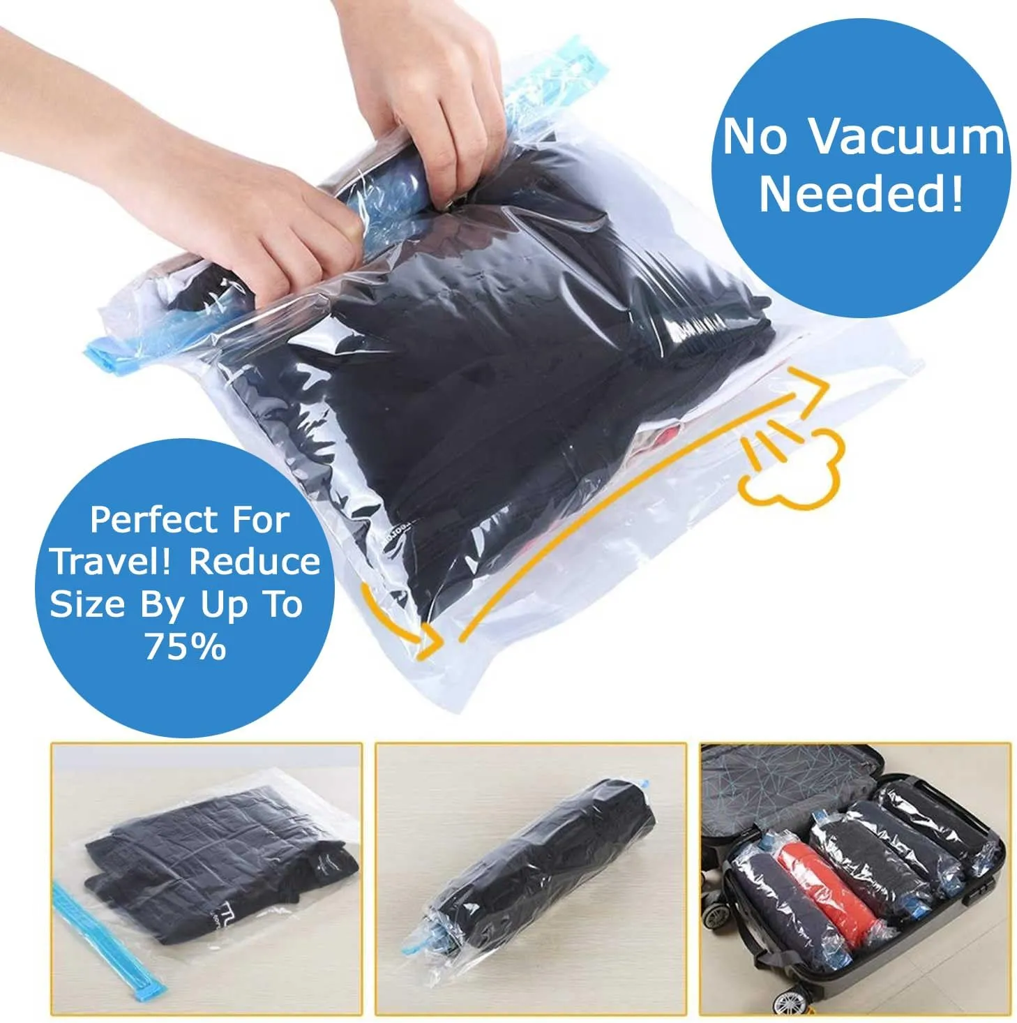 14 Combo Pack Vacuum Storage Bags (10 Medium Size 28"X20" and 4 Travel Bags Size 24"X16") for Storage Organization