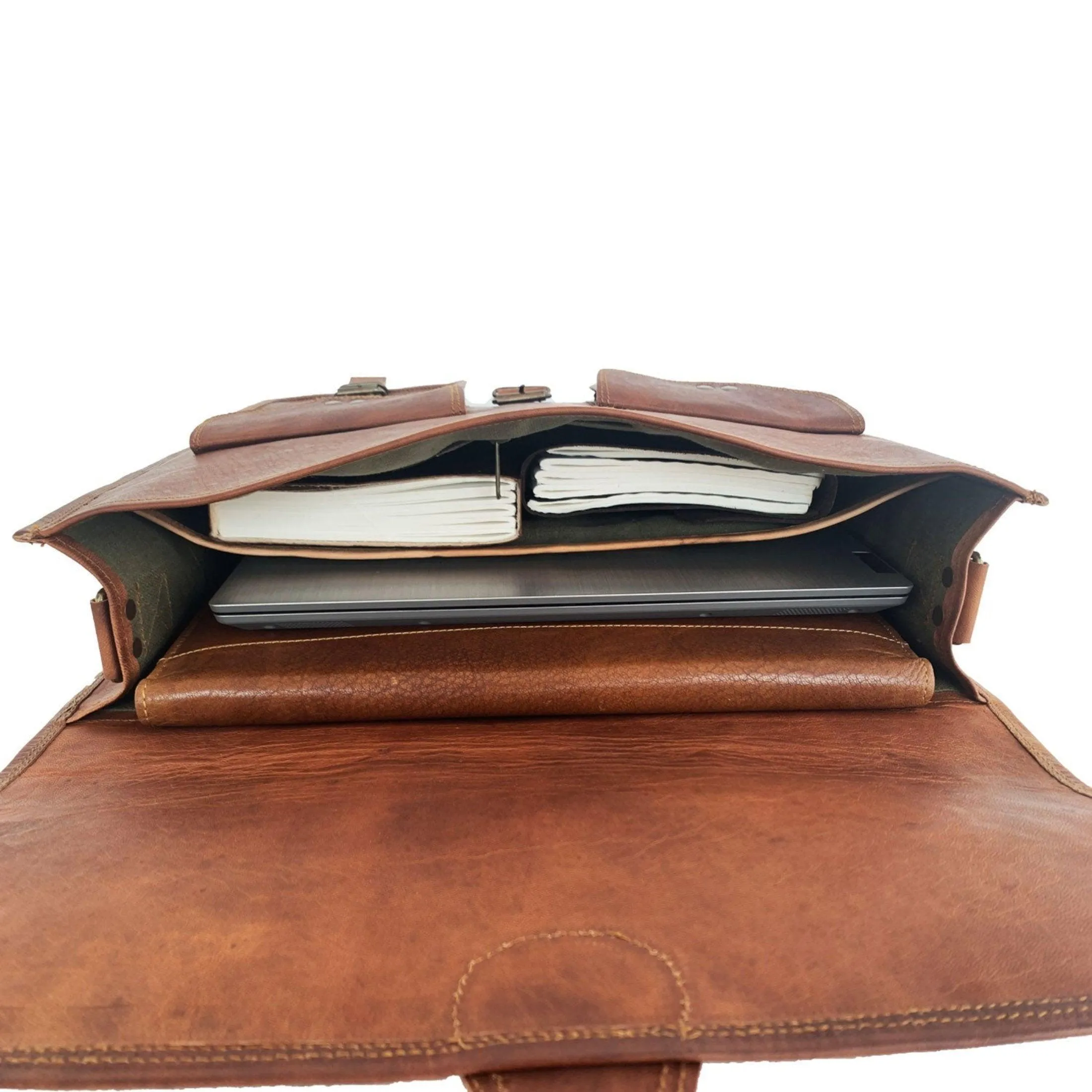 16" Leather Briefcase – Handmade Laptop Messenger Bag | Best Satchel