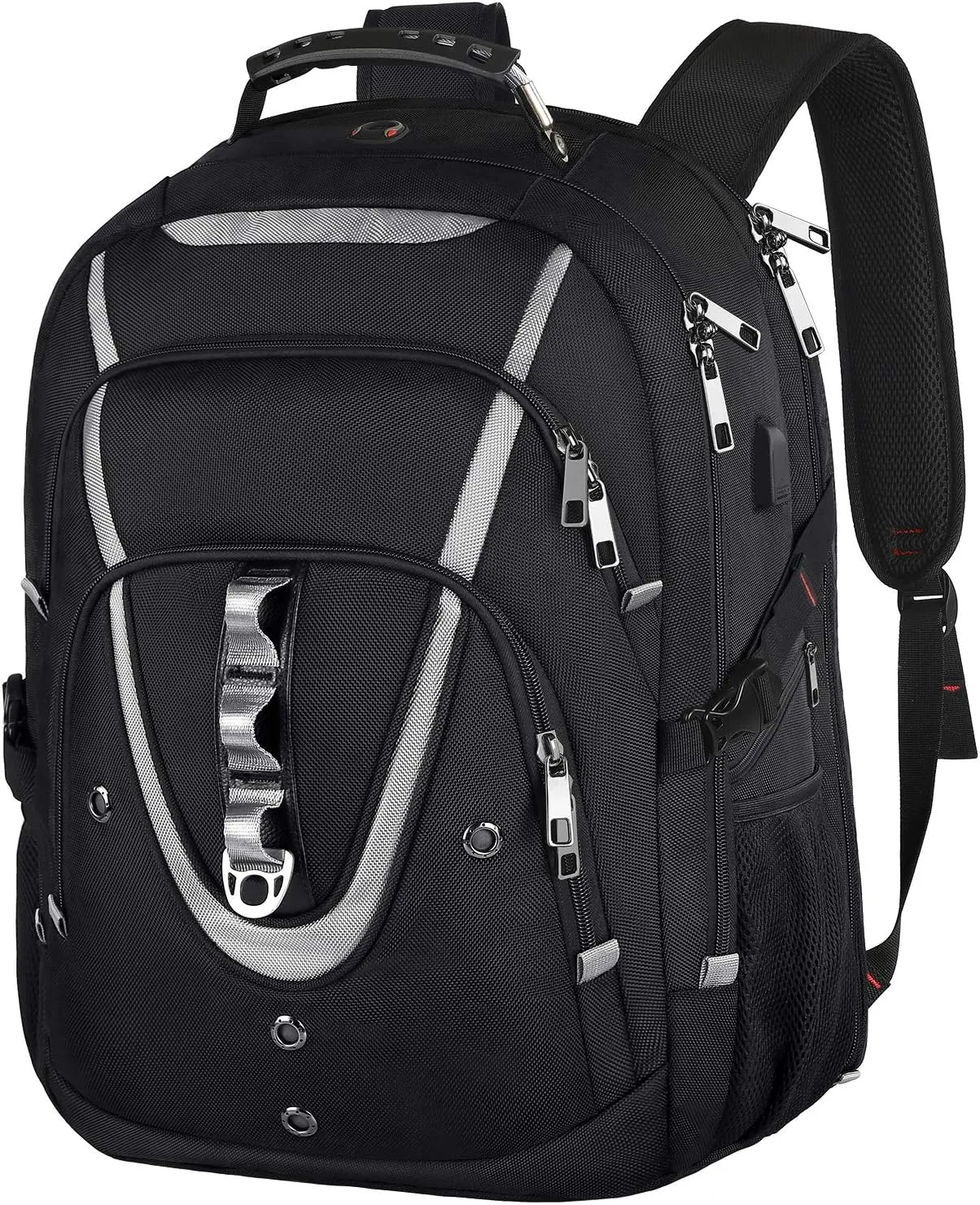 18.4 Laptop Backpack for Men, 55L-60L Extra Large Gaming Laptops Backpack with USB Charger Port, TSA Friendly Flight Approved RFID Anti-theft Pocket, Water Resistant Suiltable for Travel Business Work