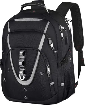 18.4 Laptop Backpack for Men, 55L-60L Extra Large Gaming Laptops Backpack with USB Charger Port, TSA Friendly Flight Approved RFID Anti-theft Pocket, Water Resistant Suiltable for Travel Business Work