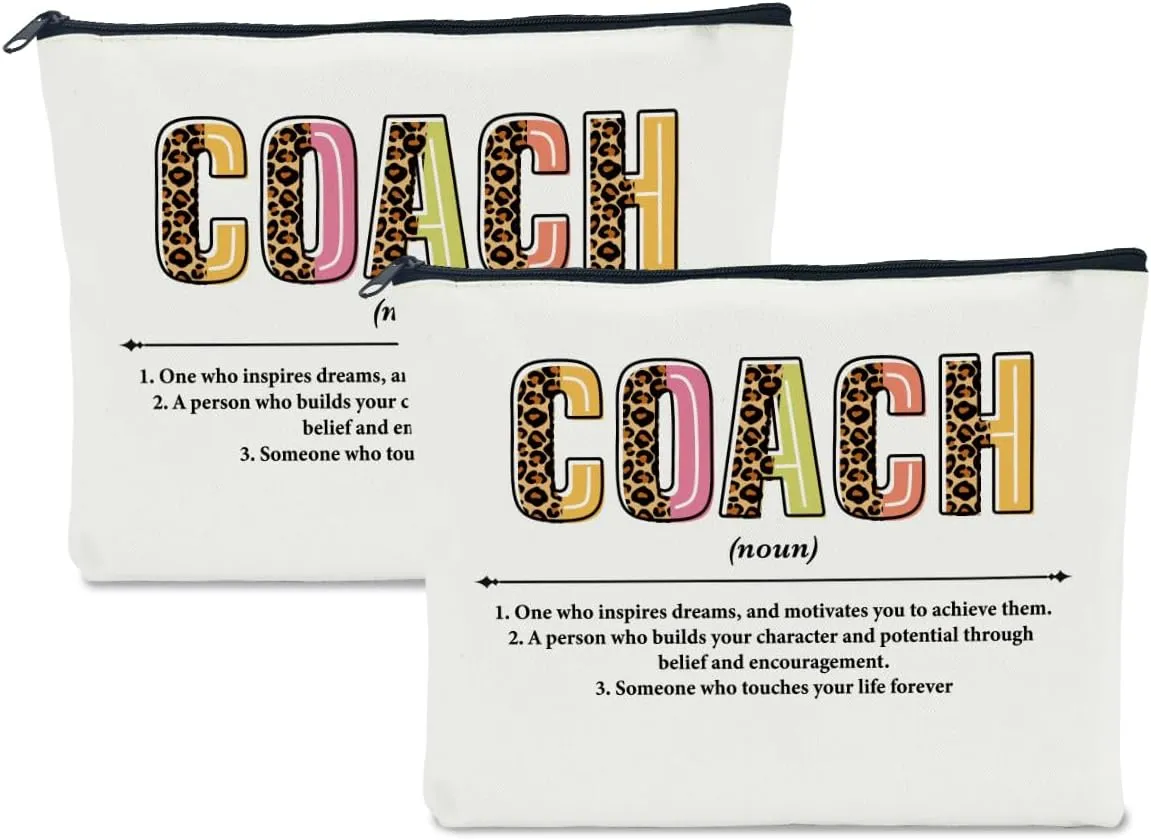 2 Coach Makeup Bags - Best Team Gifts for Coach Appreciation, Christmas or Travel