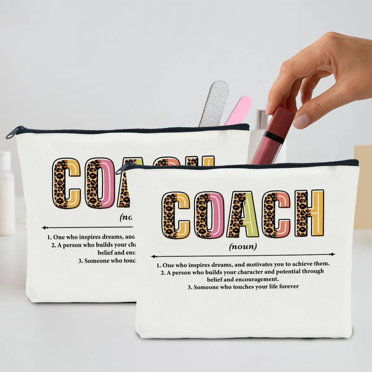 2 Coach Makeup Bags - Best Team Gifts for Coach Appreciation, Christmas or Travel