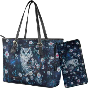 2 PCS Women Handbags Purses Wallet Tote Shoulder Bags Casualfor Ladies, Leather Tote Satchel Purse Set