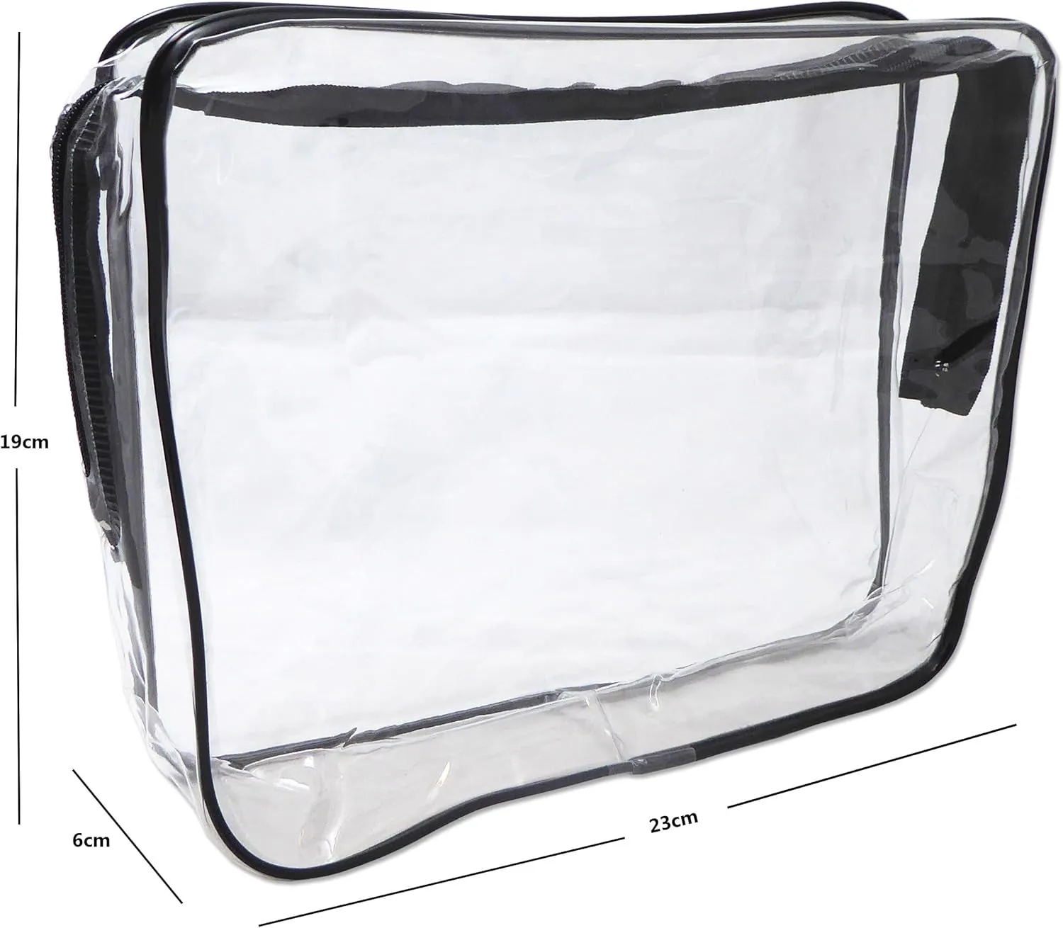 2 X Clear Toiletry Bags ~ Cosmetics PVC Travel Liquids Transparent Zip Luggage (2 Medium Bags)
