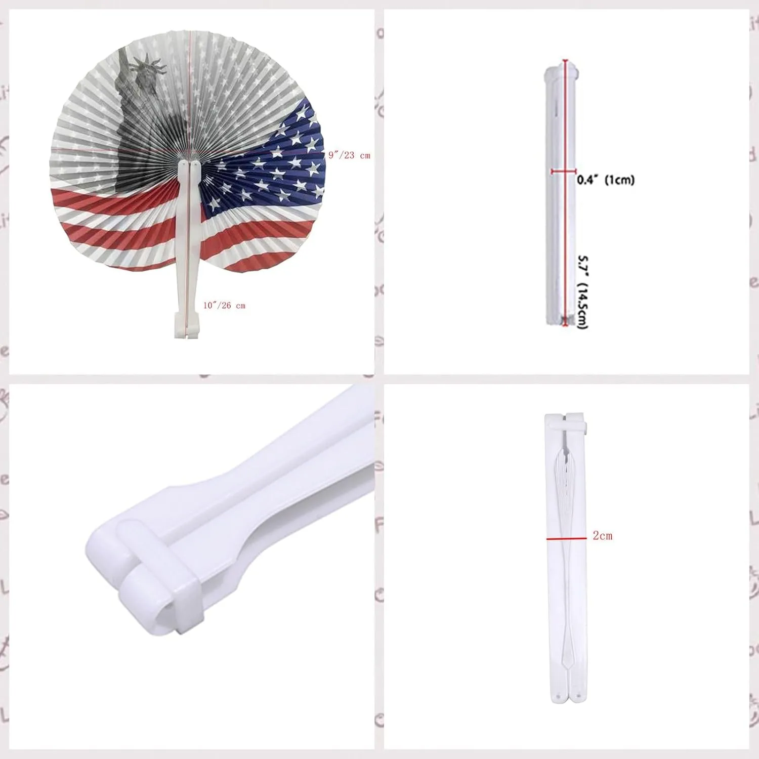 20 Pack Stars & Stripes Paper Fans Bulk July 4th Patriotic Themed American Flag Folding Paper Fans Decoration Party Fans Set for Birthday Wedding Graduation Events Accessories