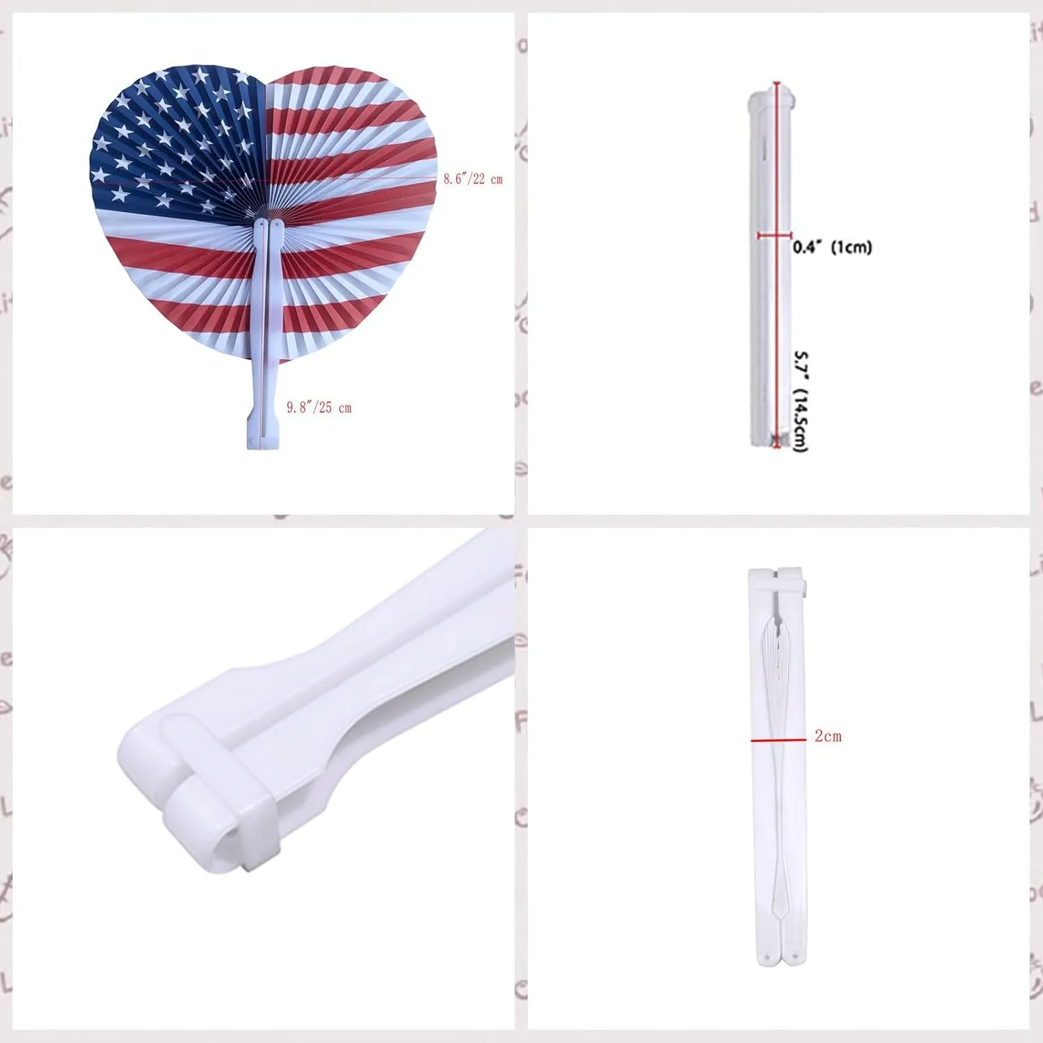 20 Pack Stars & Stripes Paper Fans Bulk July 4th Patriotic Themed American Flag Folding Paper Fans Decoration Party Fans Set for Birthday Wedding Graduation Events Accessories