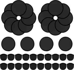 20PCS Foldable Flying Disc Fans with Bags, 9.8'' DIY Handheld Black Egde Fabric Folding Fan for Outdoor Game Activities Birthday Party Favors Gifts New Year, Black