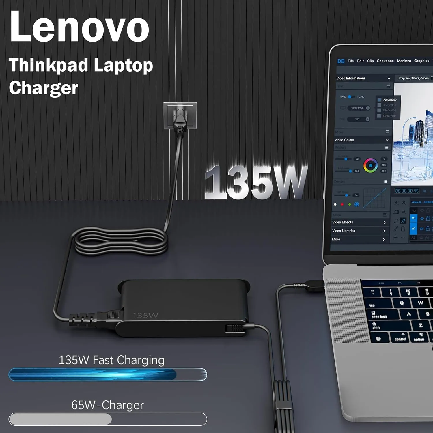 20V 6.75A 135W AC Power Adapter Laptop Charger Compatible with Lenovo IdeaPad Y40-70 Y50-70 Y50-70AM-IFI Y70-70 Y700 Z710 Power Cord