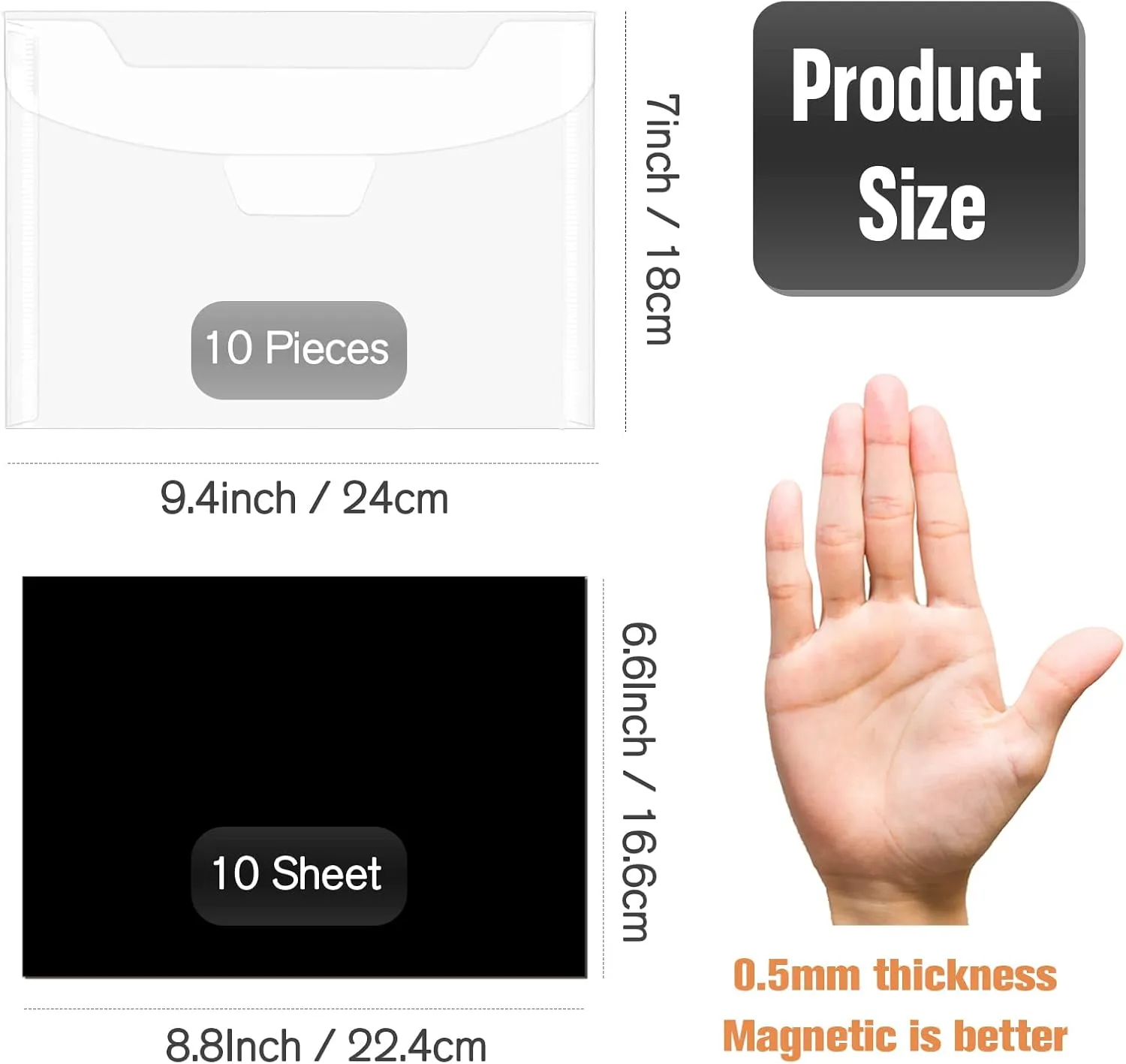 21 Pcs Clear Stamp and 9.4 x 7 inch Die Storage Bag with Rubber Magnetic Sheets Resealable Storage Pocket Large Envelope Case Cutting Dies Stencil Organizer for Card Making