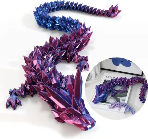 24 ”Large 3D Dragon,Crystal Dragon Toy,3D Printed Gift for Festival,Home Decoration, Executive Desk Decorations