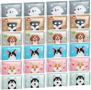 24 Packs Travel Size Tissue Pocket Slim Pack Facial 3 Ply Wallet Size Pocket Tissues for Travel Wedding Party Favors, 6 Styles(Dog)