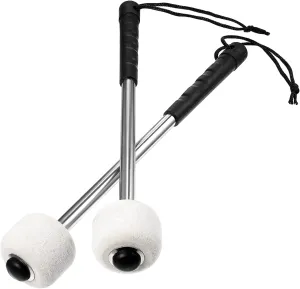 2Pcs Lightweight Drum Mallets with Stainless Steel Handle and Wool Felt Head Slip Percussion Instrument Accessories for Drumming Practice and present Ideas