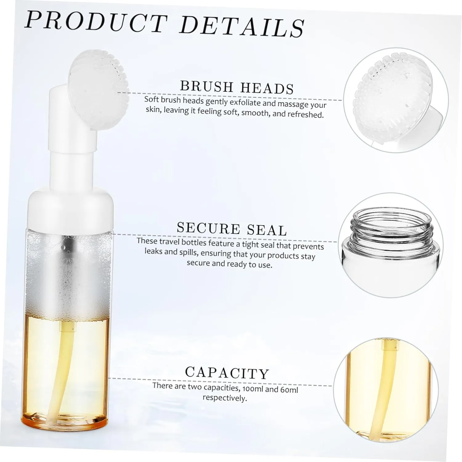 2sets Cleansing Milk Bottle Foam Dispenser Bottle Soap Dispenser Foaming Hand Wash Liquid Foam Maker for Face Wash Body Soap Handwash Refill Pump Dispenser Empty Bottle The 4pcs*2