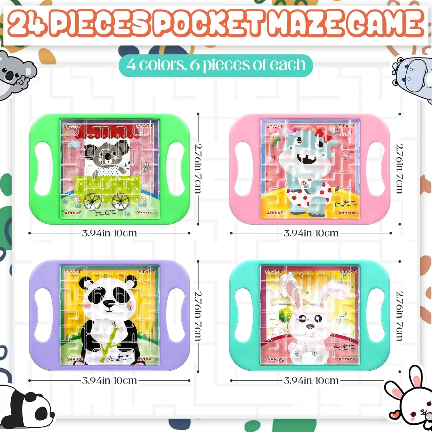 36 Pcs Mini Maze Puzzle Bulk for Kids Summer Hawaii Party Favors Small Maze Cubes Game Educational Handheld Puzzle Travel Games Graduation Classroom Gifts for Students Adults Teens