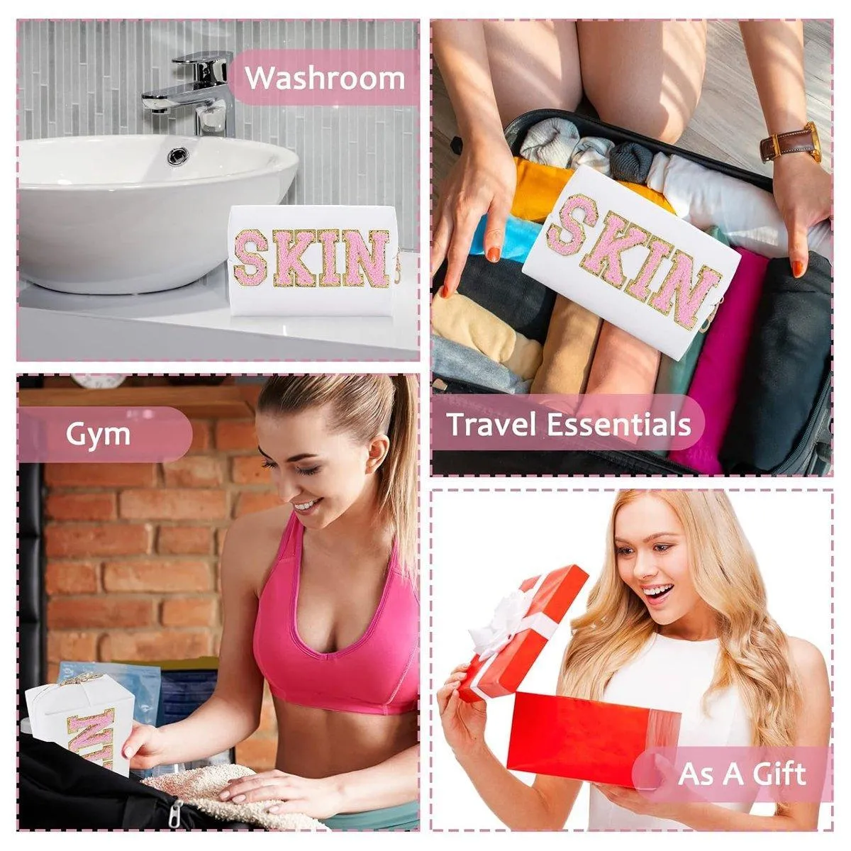 3PCS Waterproof Cosmetic Bag Large Capacity Toiletry Organizer Portable Bag