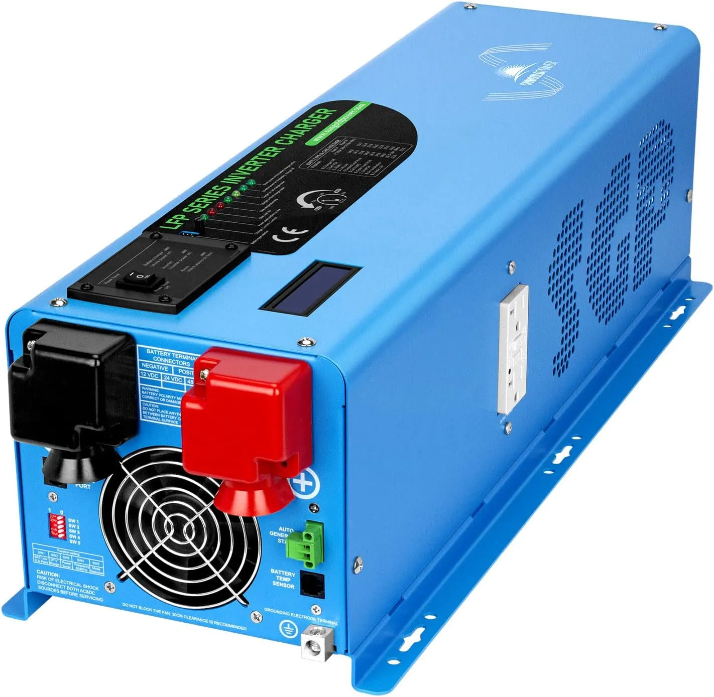 4000W 12V Inverter Charger,Peak 12000W,240Vac Input, 120V/240Vac Output Split Phase,Low Frequency,Pure Sine Wave Inverter, LCD Remote Controller,for Off Grid System(Upgraded Version)