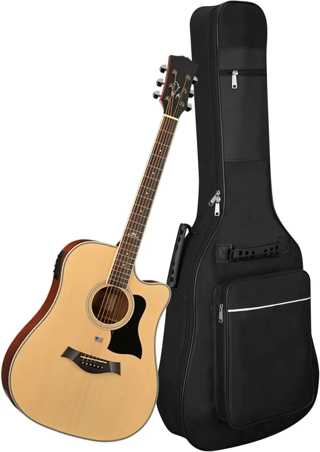 41 Inch Acoustic guitar Bag 0.35 Inch Thick Padding Water Resistent Dual Adjustable Shoulder Strap Case,40 Inch Guitar gig Bag with Back Hanger Loop case