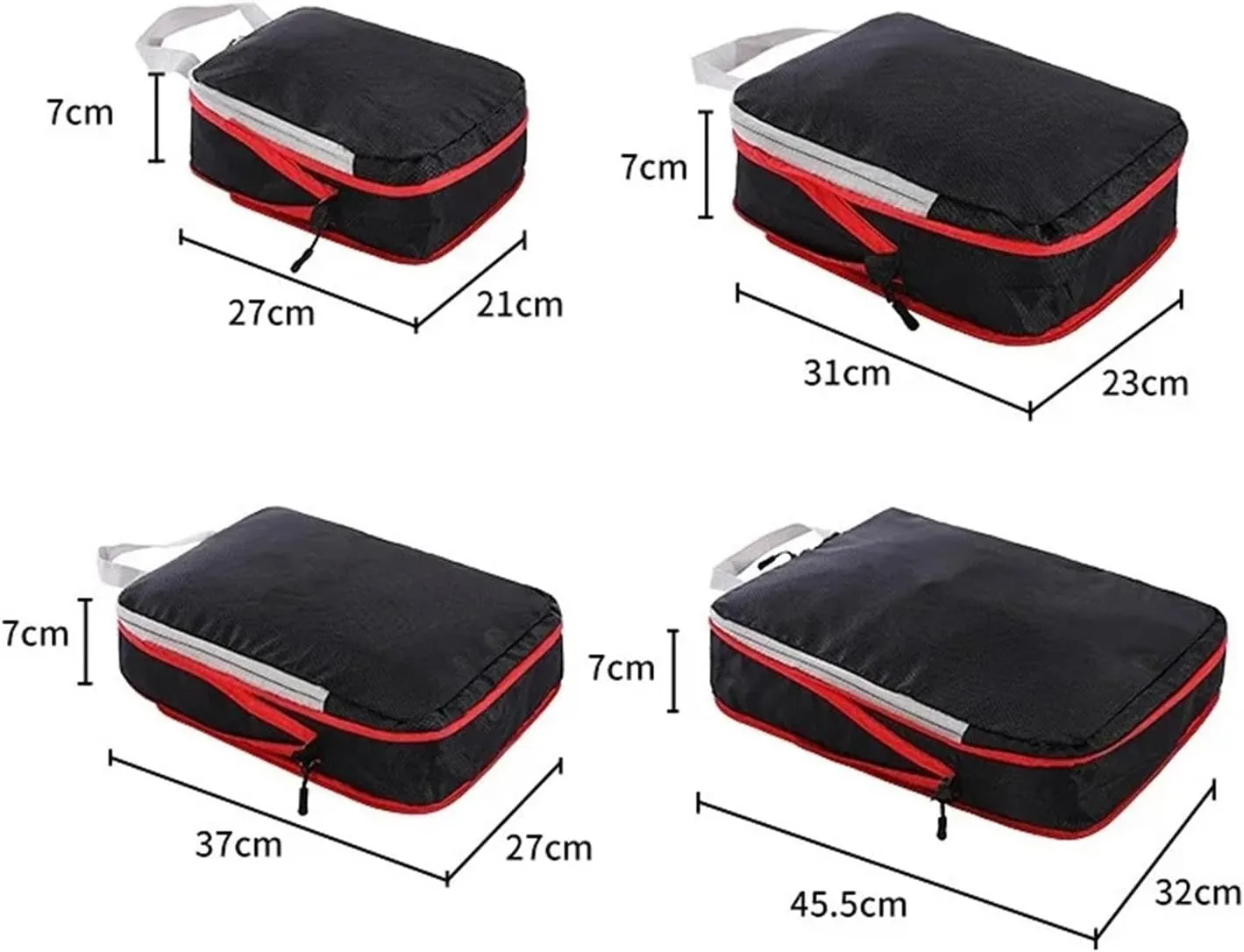 4PC Compressible Packing Box Foldable Travel Organizer Waterproof Nylon Portable Carrying Luggage Storage Case Best travel must haves(Pink)