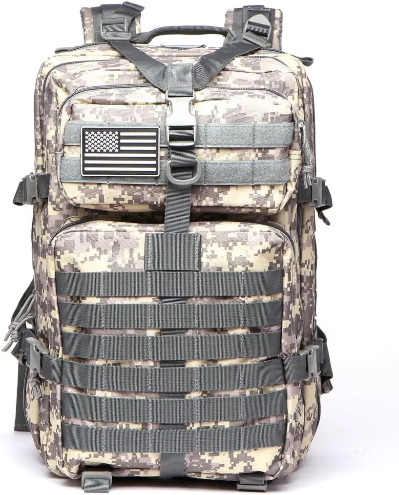 50L Sturdy Nylon Waterproof Fishing Hunting Backpack Outdoor Military Rucksacks Tactical Sports Camping Hiking (ACU)