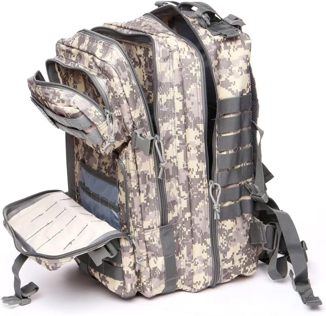 50L Sturdy Nylon Waterproof Fishing Hunting Backpack Outdoor Military Rucksacks Tactical Sports Camping Hiking (ACU)