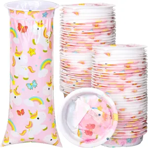 50Pcs Kids Vomit Bags Disposable Cartoon Emesis Bags Leak Proof Self Sealing Barf Bags Portable Throw Up Bag for Motion Car Air Sea Sickness Nausea Travel