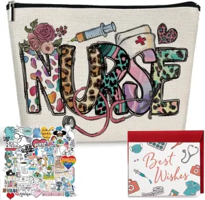 52pcs Nurse Makeup Bag Funny Nurse Supplies Gifts for Women Nurse Practitioner RN LPN, Nurse Appreciation Gift, Nurse Graduation Gifts, Nurse Week Gift, Birthday Gifts for Nurses, New Nurse Gifts