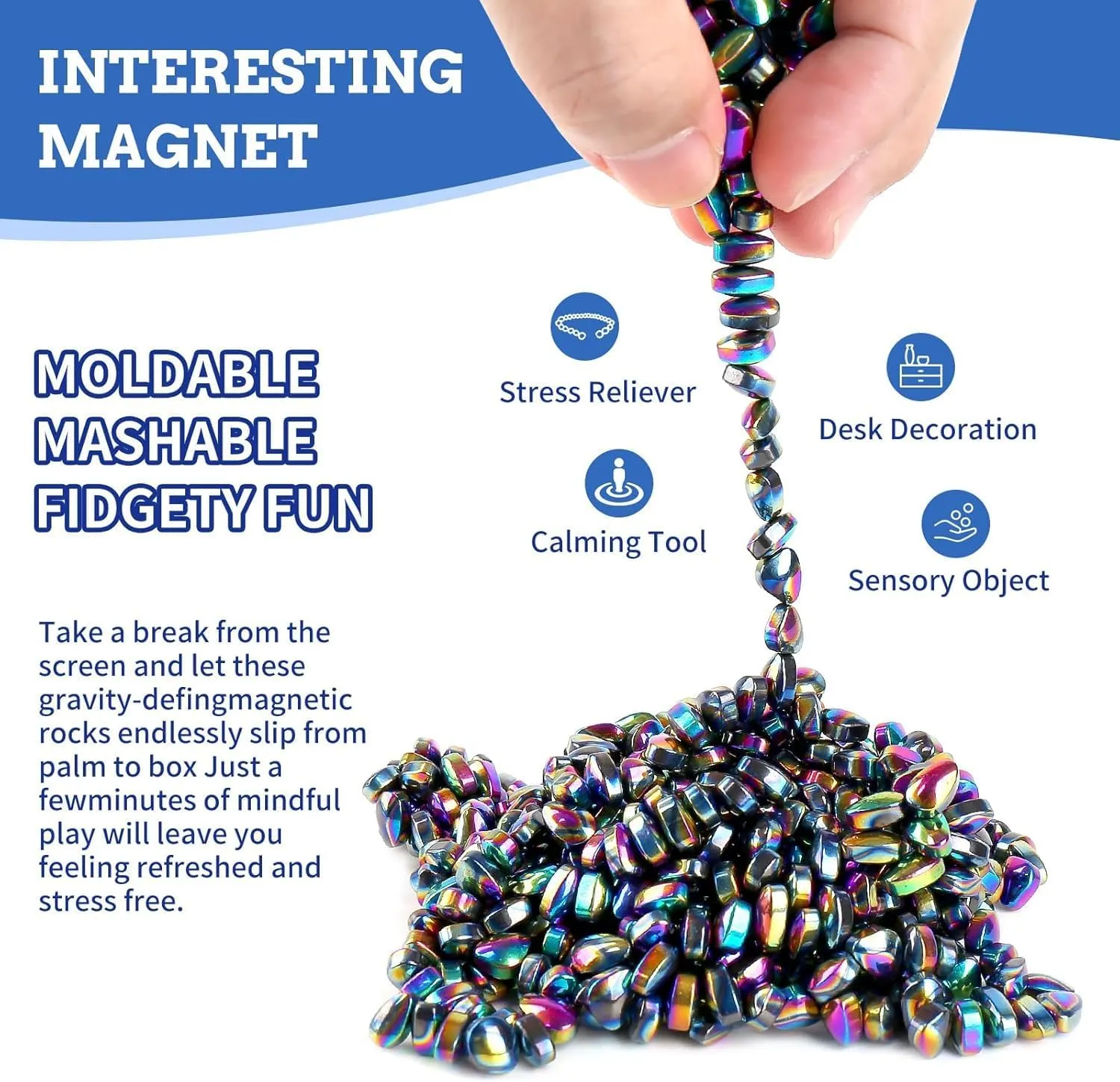 550pcs Ferrite Putty, Fidget Toys, Fidget Toys Adults ，Ferrite Magnetic Putty Sensory Toys，Adults Gifts,Desk Fidgets Toys for Office Stress/Anxiety Relief (550 PCS(Colour))