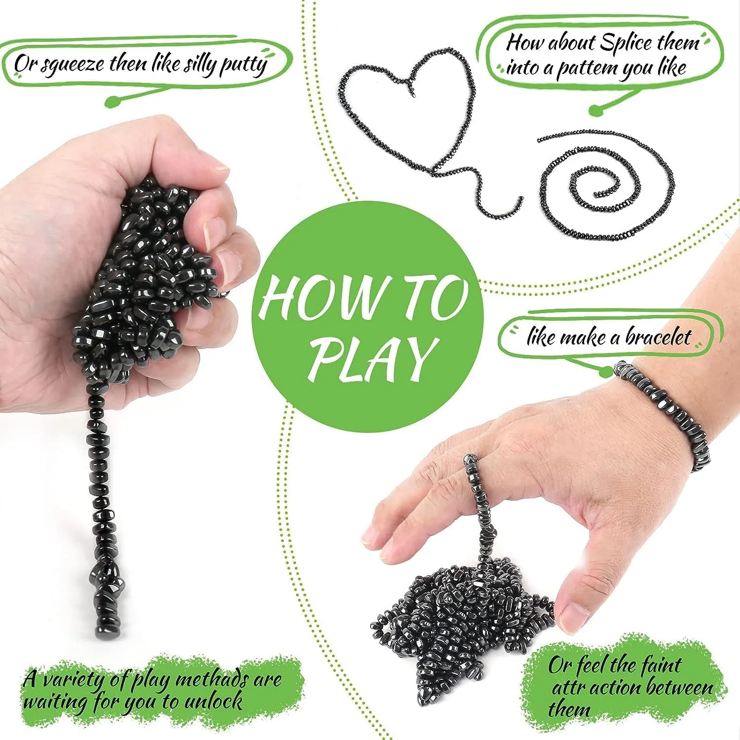550pcs Magnet Balls, Fidget Toys Adults ，Ferrite Magnetic Putty Sensory Toys， Desk Fidgets Toys for Office Stress/Anxiety Relief (550 PCS)