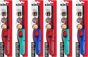 6 Pack King BKOU172 Multi Utility Lighter Assorted Colors