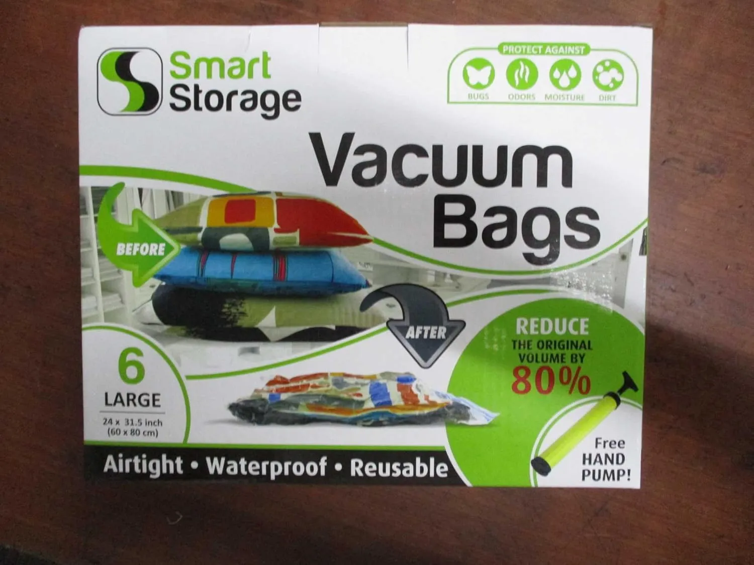 6 PC Large Vacuum Storage Bags | Space Saver Bags Underbed Storage for Clothes, Bedding & Travel Bag Sealer | Vacuum Sealer Bags with Travel Pump | Waterproof Bags Works with Any Vacuum