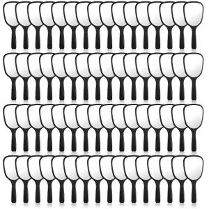 60 Pcs 7.08 x 3.14 Inch Hand Handheld Mirror with Handle Plastic Compact Travel Makeup Cosmetic Mirror Small Personal Portable Hand Held Mirror for Home Vanity Camping (Black)