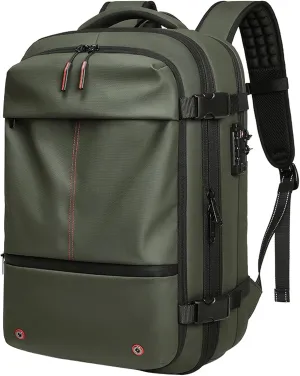 60L Man Waterproof Travel Backpack Vacuum Compression With Air Pump Anti Theft Laptop Bag Expandable Casual Large Back Pack