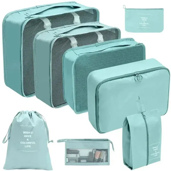 7/8/9/10 Pcs Set Travel Organizer – Portable Luggage Storage Bags & Packing Cubes