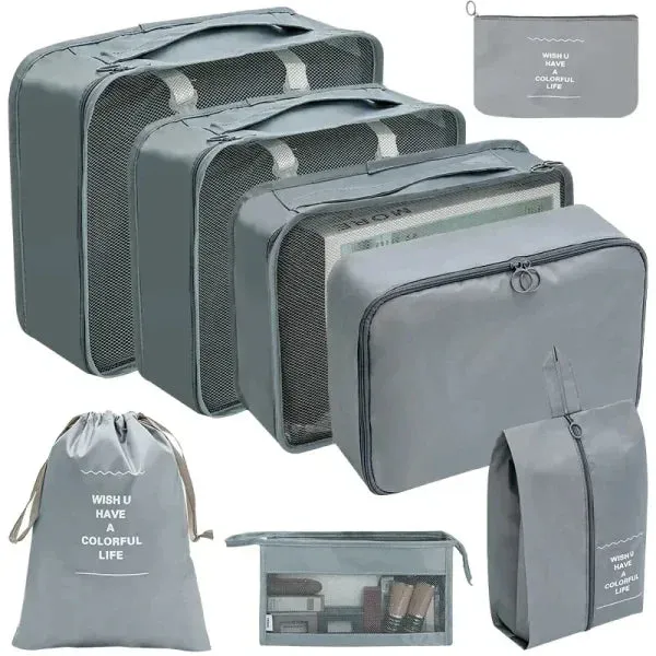 7/8/9/10 Pcs Set Travel Organizer – Portable Luggage Storage Bags & Packing Cubes