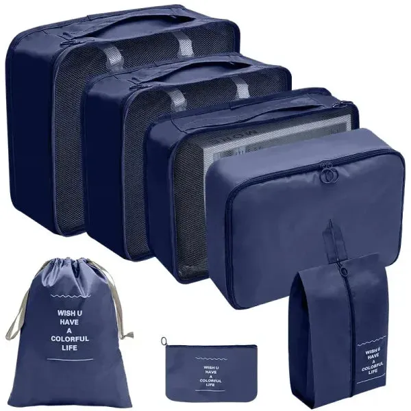 7/8/9/10 Pcs Set Travel Organizer – Portable Luggage Storage Bags & Packing Cubes