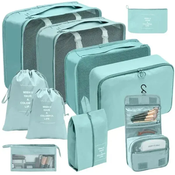 7/8/9/10 Pcs Set Travel Organizer – Portable Luggage Storage Bags & Packing Cubes