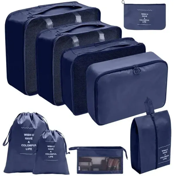 7/8/9/10 Pcs Set Travel Organizer – Portable Luggage Storage Bags & Packing Cubes