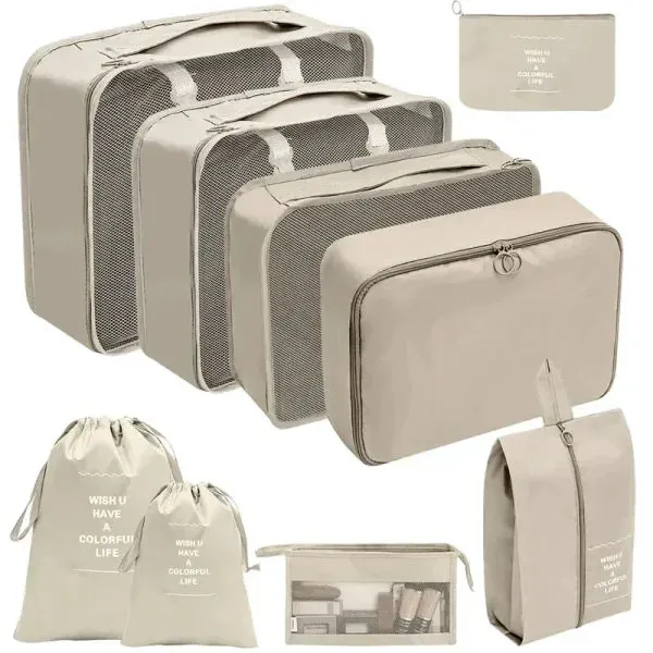 7/8/9/10 Pcs Set Travel Organizer – Portable Luggage Storage Bags & Packing Cubes