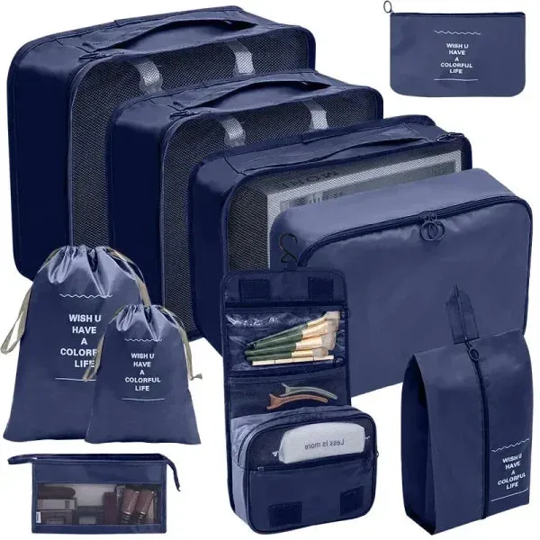 7/8/9/10 Pcs Set Travel Organizer – Portable Luggage Storage Bags & Packing Cubes