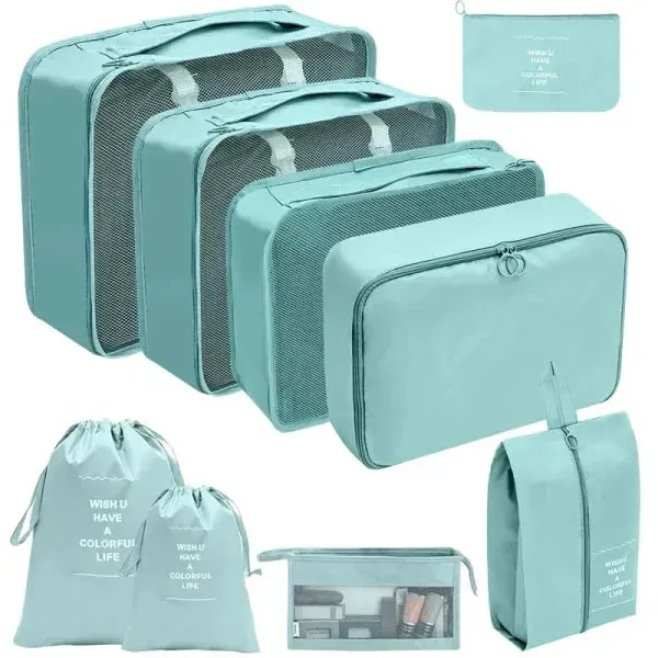 7/8/9/10 Pcs Set Travel Organizer – Portable Luggage Storage Bags & Packing Cubes